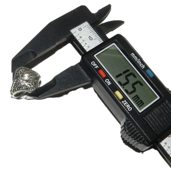 AVON 925 Sterling Silver Vintage GRP Round-Cut Shaped  Ornate Ring Size 5 - Picture 8 of 8